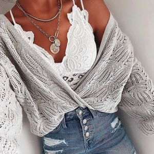 New Scallop White Lace Bralette Ruffle Bra Tank